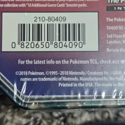 2018 Pokemon TCG Evolution Celebration Tin Glaceon GX Sealed 4 Packs - Image 3