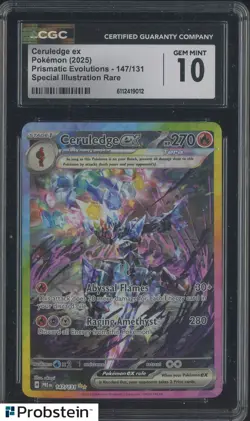 2025 Pokemon Prismatic Evolutions 147 Ceruledge Special Illustration Rare CGC 10 - Image 1