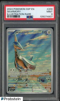 2024 Pokemon SSP En Illustration Rare #209 Skarmory PSA 9 MINT - Image 1