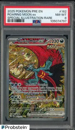 2025 Pokemon PRE EN Special Illustration Rare #162 Roaring Moon ex PSA 8 - Image 1