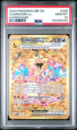 2023 POKEMON OBF EN-OBSIDIAN FLAMES HYPER RARE #228 CHARIZARD EX PSA 10 - Image 1