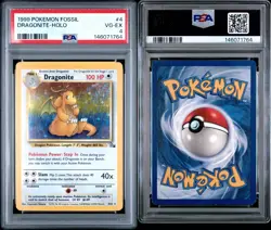 1999 Pokemon Fossil - Dragonite 4/62 - Holo - PSA Graded: 4 - Image 3