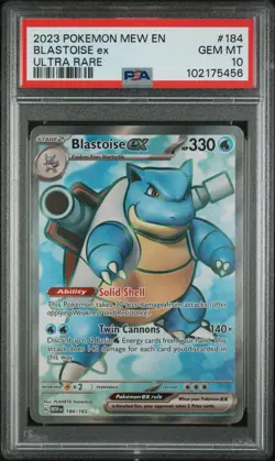 2023 Pokemon Scarlet and Violet 151 Ultra Rare Blastoise Ex #184 PSA 10 - Image 1