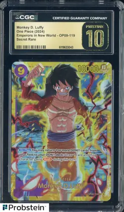 2024 One Piece Emperors in New World OP09 Monkey D. Luffy CGC 10 PRISTINE - Image 1