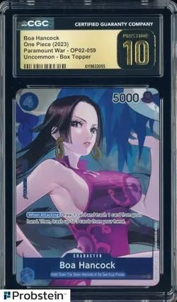 2023 One Piece Paramount War OP02 Boa Hancock Uncommon CGC 10 PRISTINE - Image 1