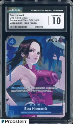 2023 One Piece Paramount War OP02 Boa Hancock Uncommon CGC 10 GEM MINT - Image 1