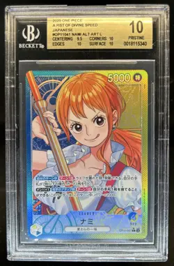 2025 One Piece A Fist of Divine Speed Japanese Nami Alt Art L #OP11041 BGS 10 - Image 1