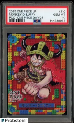2025 One Piece JPN PCC One Piece Day '25 #110 Monkey D. Luffy PSA 10 GEM MINT - Image 1