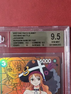 BGS 9.5 GEM MT NAMI OP02-036 ONE PIECE JPN. 2022 PARAMOUNT WAR ALT ART #OP02-036 - Image 2