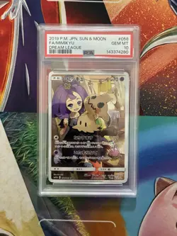 Pokemon Card 2019 Japanese Mimikyu Dream League Character Rare 058/049 PSA 10 - Image 1