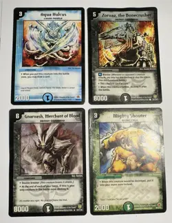 (4) Duel Masters Cards W/ Gnarvash, Merchant of Blood 57/110 - Image 1