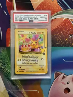 Pokemon Card Birthday Pikachu #24 Celebrations Classic Collection PSA 10 Fresh - Image 1