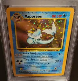 PSA 5 EXCELLENT (EX) 1999 Pokemon Jungle Vaporeon Holo Card – 12/64 - Image 1