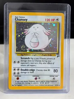 Pokemon TCG Chansey Base Set 2 Holo Unlimited Rare Card 3/130 LP/MP - Image 1