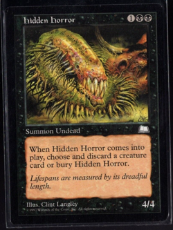 Hidden Horror 1997 Uncommon Vintage Weatherlight Magic The Gathering Near Mint - Image 1