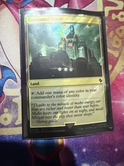Command Tower 0485 FFVII, Surge Foil, Final Fantasy, Magic MTG LP - Image 1