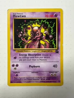 Pokemon Mewtwo 1995 Black Star Promo card 14 LV. 60 #150 - Image 1