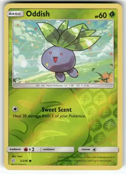 Oddish SM - Cosmic Eclipse Common,Reverse Holo Pokemon Lightly played - Image 1