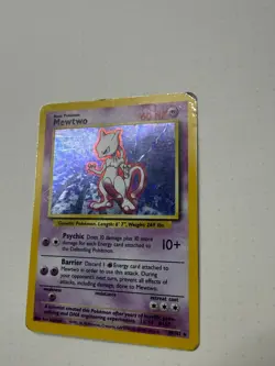 Pokemon Mewtwo 1995 10/102 Base Set Holo Rare Card Vintage - Image 3