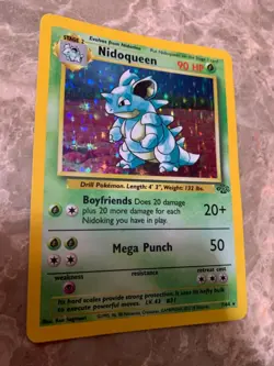 Pokemon Card Nidoqueen Holo Rare LP Jungle Set 7/64 Unlimited Edition - Image 1