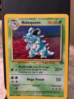 Pokemon Card Nidoqueen Holo Rare LP Jungle Set 7/64 Unlimited Edition - Image 2