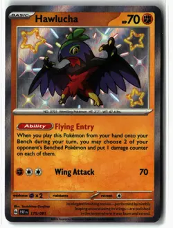 Hawlucha ⭐ 175/091 Holo Shiny Rare Paldean Fates 2024 Pokemon NM - Image 1