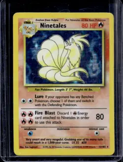 1999 Pokemon Unlimited Ninetales Rare Holo #12/102 - Image 1