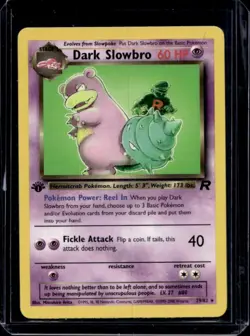 2000 Pokemon Team Rocket First Edition Dark Slowbro #29/82 - Image 1