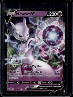 2022 Pokemon SWSH Pokemon GO Mewtwo V #030/078 - Image 1