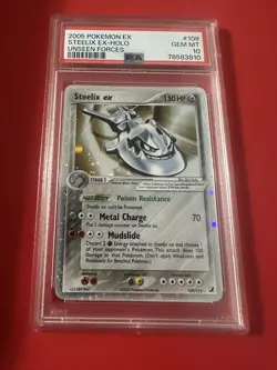 Ultra Rare! Pokemon TCG 2005 Unseen Forces Steelix EX-HOLO #109 PSA 10 GEM MENT - Image 1
