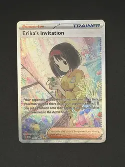Pokemon Card TCG Scarlet & Violet Trainer Supporter Erika's Invitation 203/165 - Image 1