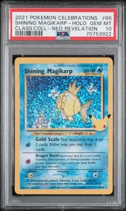2021 POKEMON SHINING MAGIKARP-HOLO #66 CELEBRATIONS CLASSIC NEO REVELATION PSA10 - Image 1