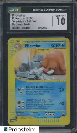 2003 Pokemon Skyridge 24/144 Piloswine Reverse Holo CGC 10 - Image 1
