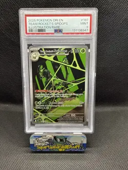 2025 POKEMON DESTINED RIVALS ILLUSTRATION RARE #187 TEAM ROCKET'S SPIDOPS PSA 9 - Image 1