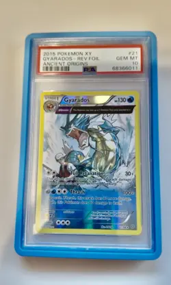 Pokemon XY Gyarados #21/98 - PSA 10 - Reverse Holo Foil - Ancient Origins - Image 1