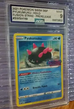 Pyukumuku SWSH169 Holo 2021 Prerelease Pokemon Black Star Promo AGS Mint 9 - Image 1