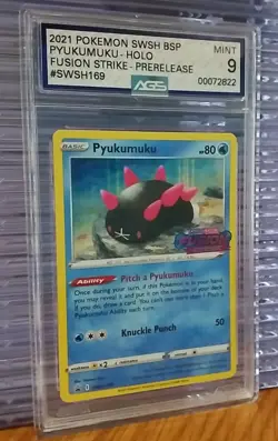 Pyukumuku SWSH169 Holo 2021 Prerelease Pokemon Black Star Promo AGS Mint 9 - Image 2