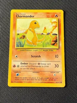 Charmander 46/102 - Pokemon Base Set Unlimited (6) LP - Image 1
