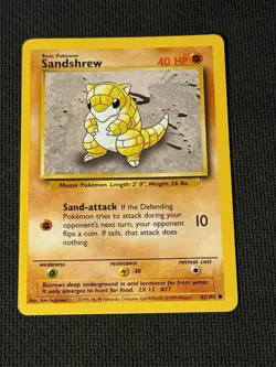 Sandshrew 62/102 - Pokemon Base Set Unlimited LP 4 - Image 1