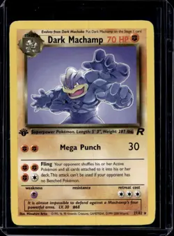 2000 Pokemon Team Rocket First Edition Dark Machamp #27/82 - Image 1