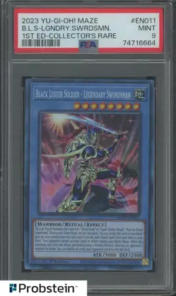 2023 Yu-Gi-Oh! Maze 1st Edition #EN011 BLS Legendary Swordsman PSA 9 MINT - Image 1