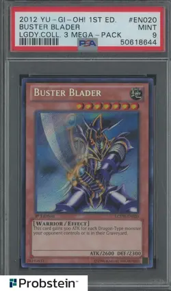 2012 Yu-Gi-Oh! 1st Edition 3 Mega Pack #EN020 Buster Blader PSA 9 MINT - Image 1