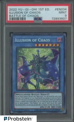 2022 Yu-Gi-Oh! 1st Edition Battle of Chaos #EN034 Illusion of Chaos PSA 9 MINT - Image 1