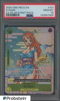 2025 One Piece EN CS 25-26 Event Pack #101 O-Nami PSA 10 GEM MINT #1 - Image 1