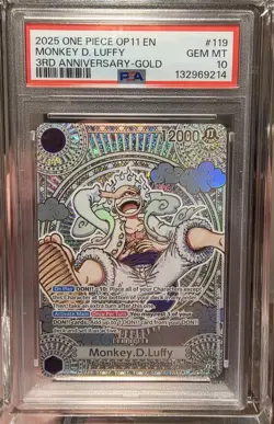 Monkey.D.Luffy (119) (SP) (Gold) OP05-119 A Fist of Divine Speed Foil - Image 1