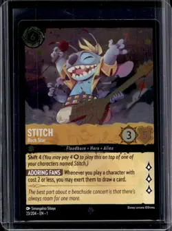 2023 Disney Lorcana TCG: The First Chapter Stitch - Rock Star Foil #23/204 - Image 1