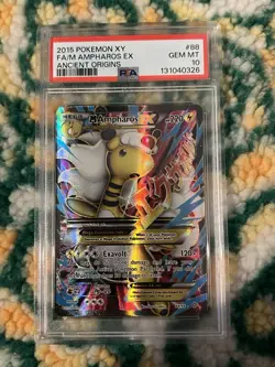 2015 FA/M Mega Amphoros Ex Ancient Origins Pokemon Card PSA 10 Gem Mint LOW POP! - Image 2