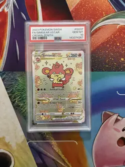 POKEMON CARD SWORD & SHIELD CROWN ZENITH #GG37 FULL ART/SIMISEAR VSTAR PSA 10 - Image 1