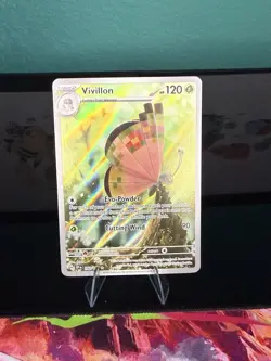 Pokemon TCG Vivillon Holo Illustration Rare Card SV08 Surging Sparks 193/191 - Image 1