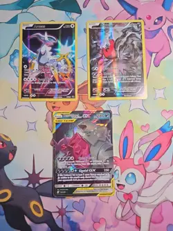 Pokemon TCG Tag Team Full Art Darkrai XY 114 Arceus XY 116 Rare LP 3 Card Lot - Image 1